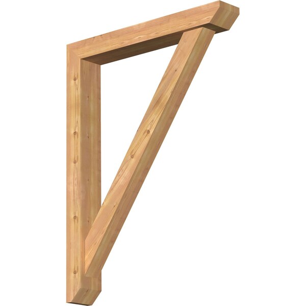 Ekena Millwork Traditional Slat Smooth Bracket w/ Offset Brace, Western Red Cedar, 5 1/2"W x 36"D x 48"H BKT0604X36X48TRA06SWR - main